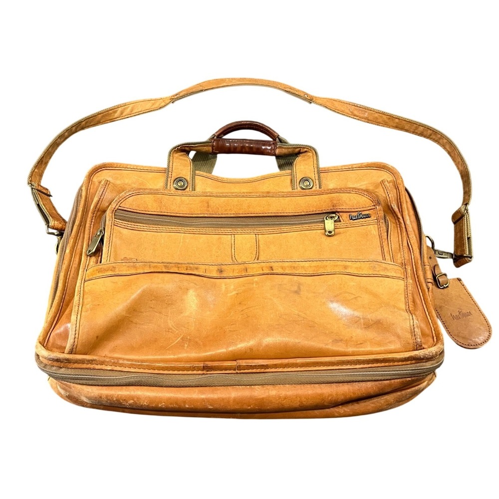 VTG Hartmann Expandable Leather Luggage Carry On Laptop Shoulder Messenger‎ Bag